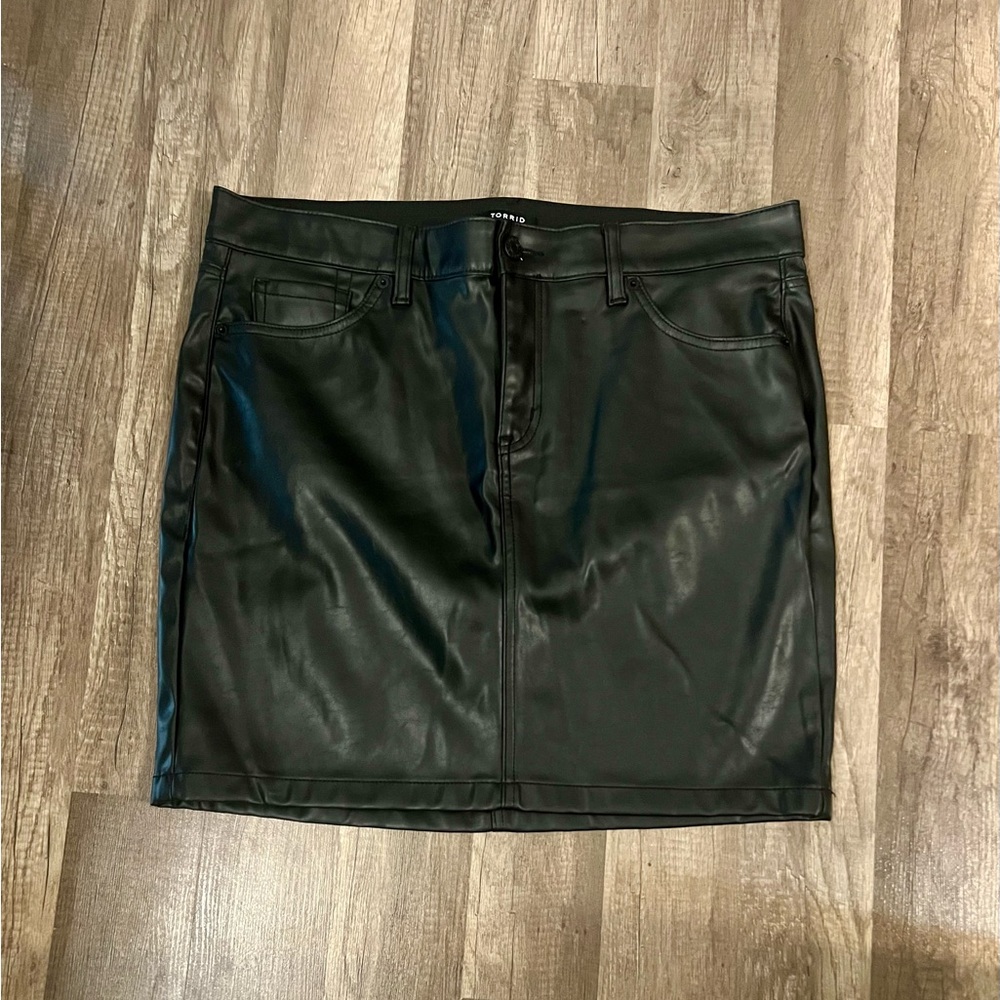 Torrid Black Faux Leather Mini Skirt